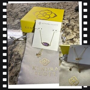 Kendra Scott Gold Necklace with Purple Stone Accent